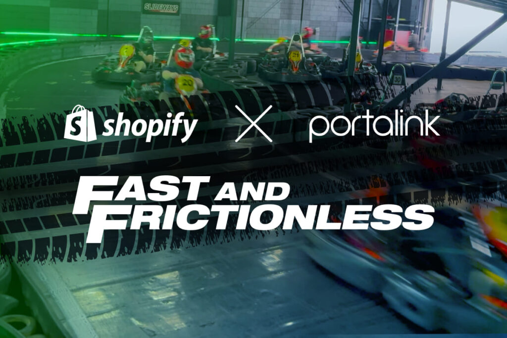 Shopify X Portalink. Fast and Frictionless iMedia Go Karting Event.